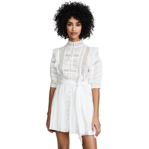FP One Free People Sydney Dress Ivory Crochet Lace No Belt Womens Size XS H14560 - Picture 10 of 16